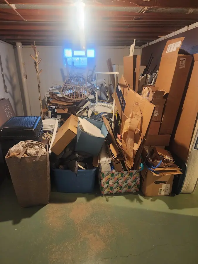 Roll-off dumpster container at job site for 4 Yard Dumpster Rental in China Grove